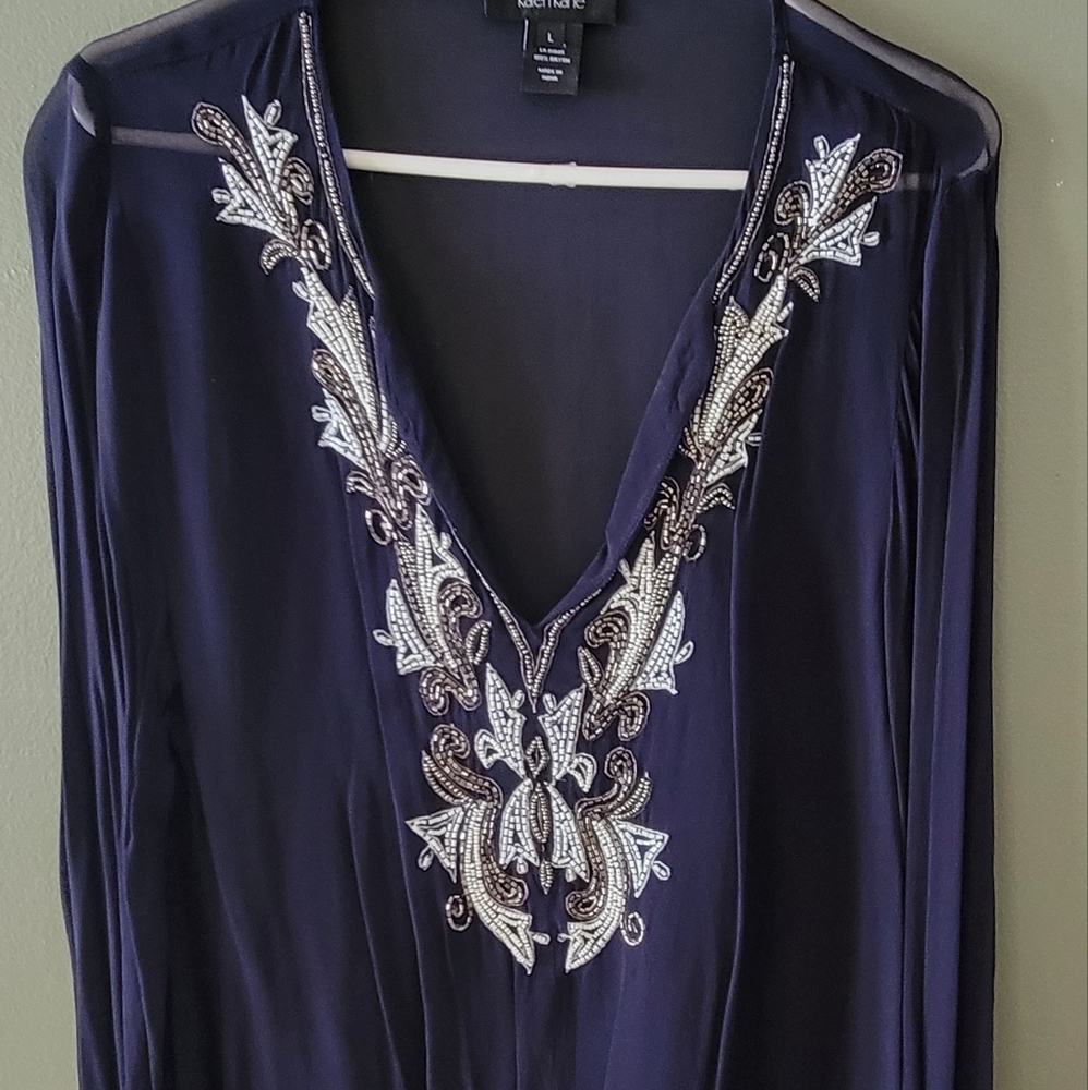 Karen Kane Top beaded Large NEW